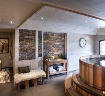 The hot tub in the shared spa area