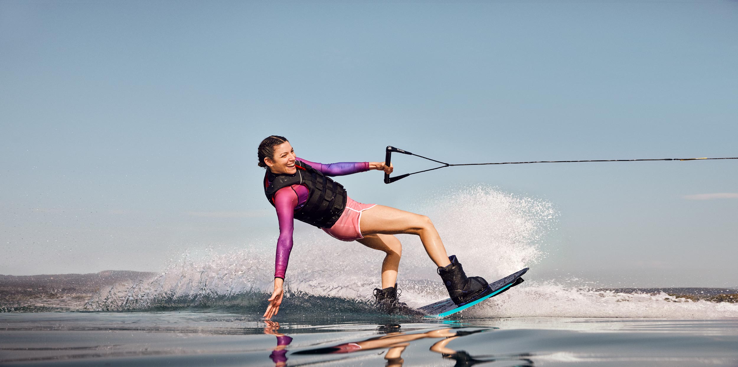 Woman wakeboarding