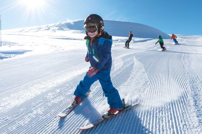 Young boy skiing