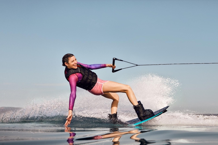 woman wakeboarding