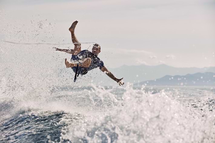 Wakeboarding wipe out