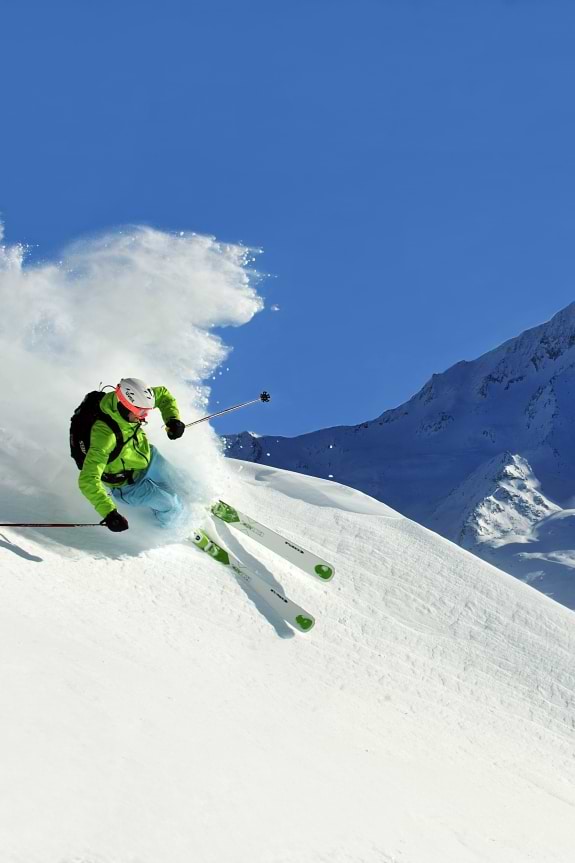 man skiing in France