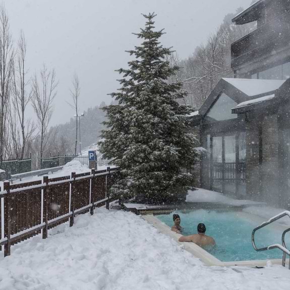 The outdoor hot tub