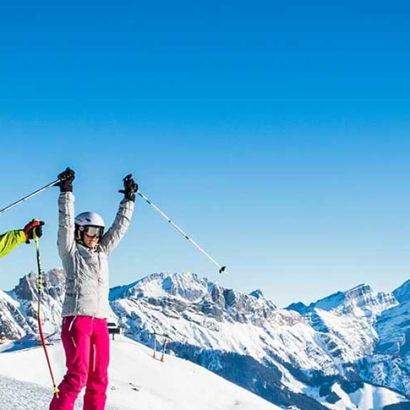 Family skiing