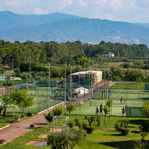 four tennis courts