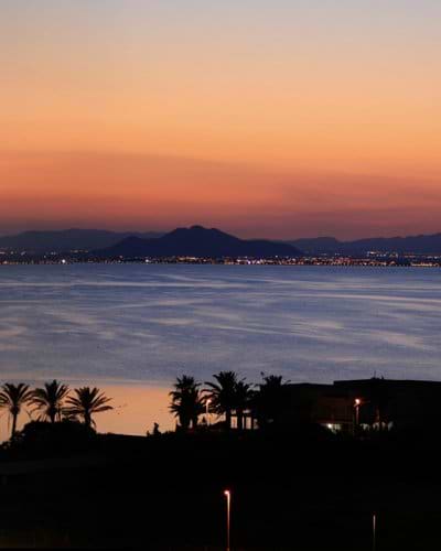 sunset views across the lagoon at Mar Menor