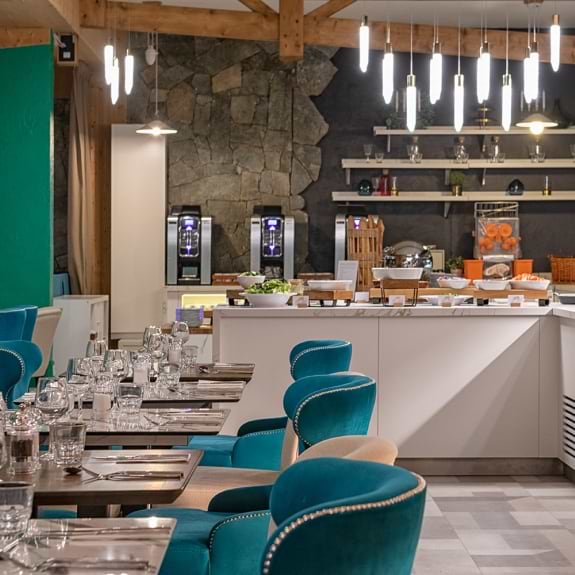 The stylish buffet area