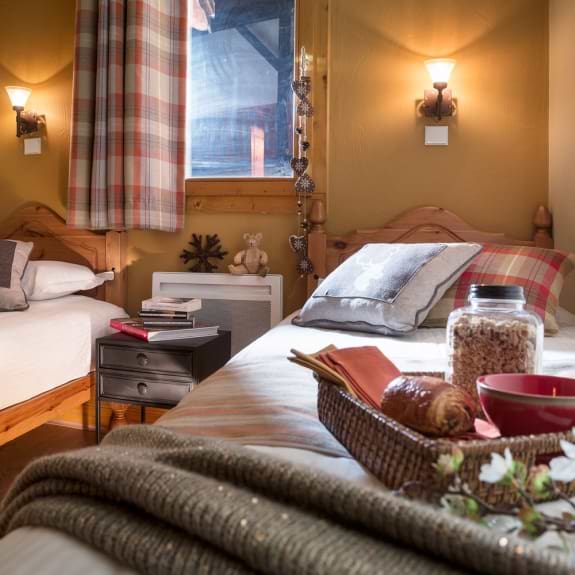 A stylish twin room
