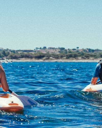two people kayaking in Sardinia