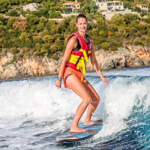 wakesurfing