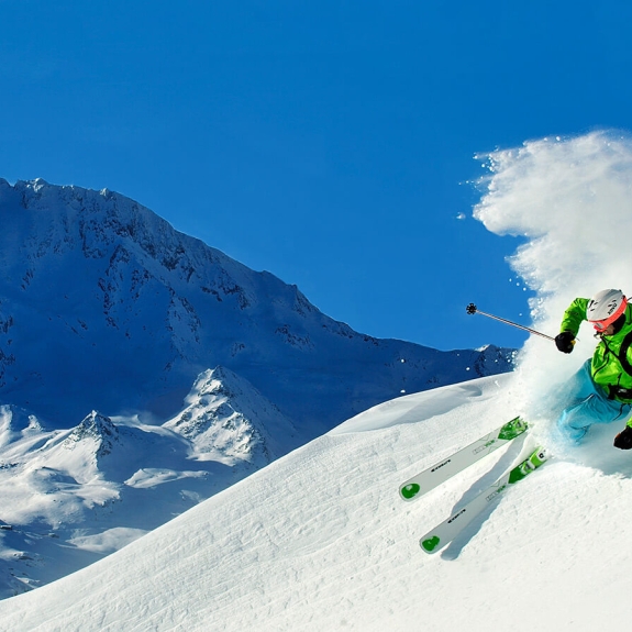 man skiing
