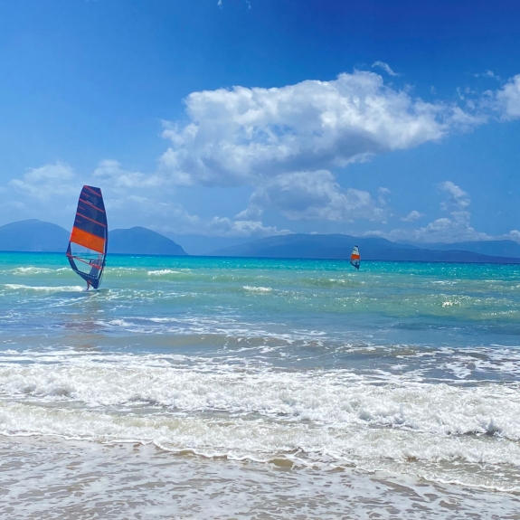 Windsurfing at Cosmos Beach Club