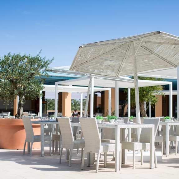 Restaurant terrace at Baia dei Mori Beach Club