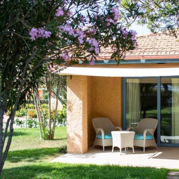 Room terrace with furniture at Baia dei Mori Beach Club