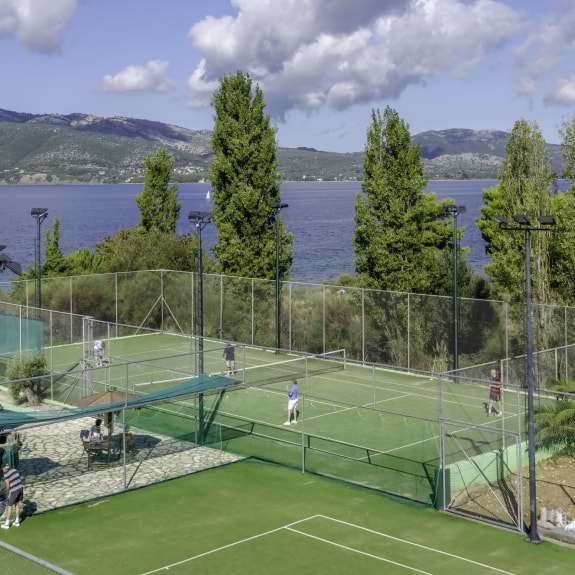 Tennis courts at Vounaki Beach Club