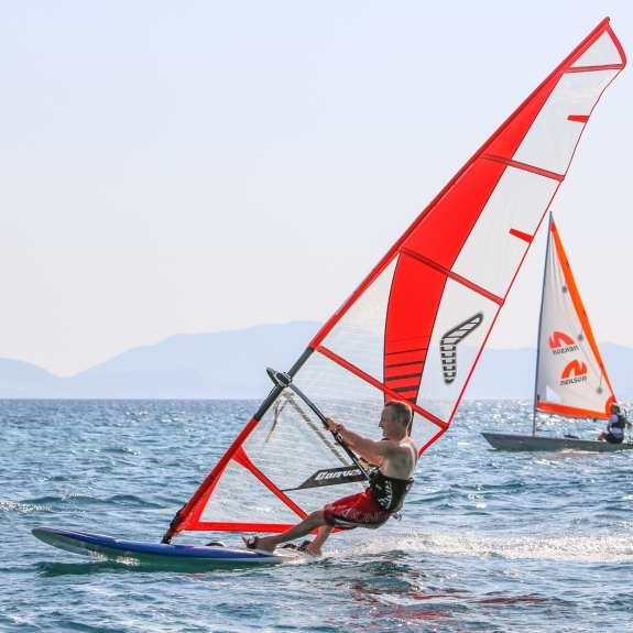Intermediate windsurfing at Vounaki Beach Club