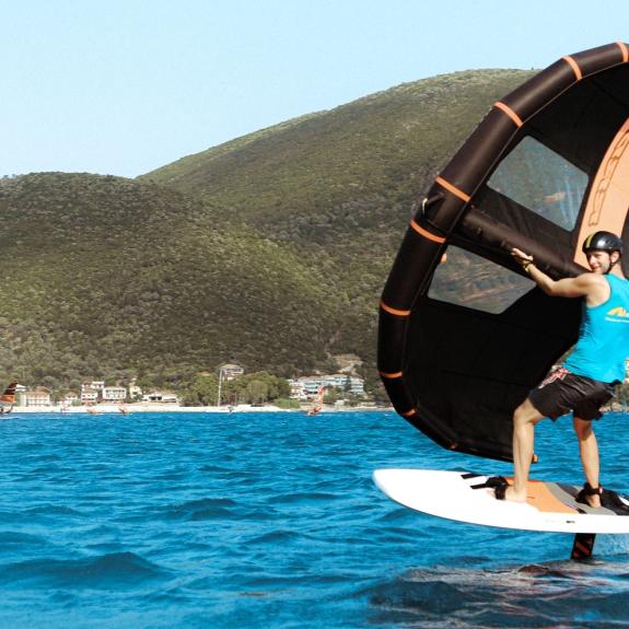 Wing foiling taster at Cosmos Beach Club