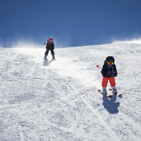 Young ones speed skiing