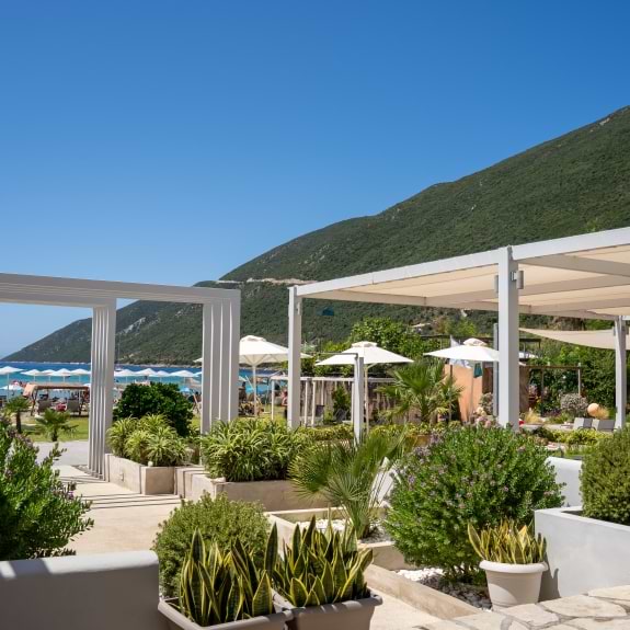 View to the beach at Cosmos Beach Club