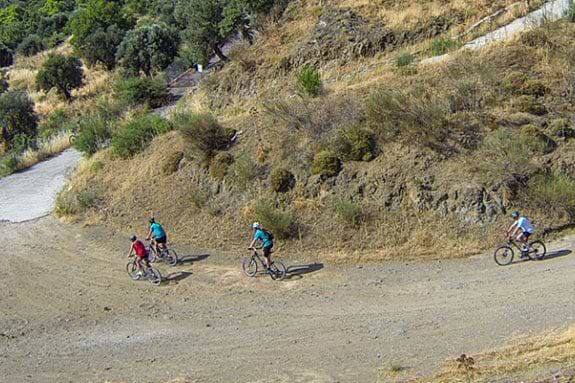 Aerial view of cycling on Lesvos, Greece