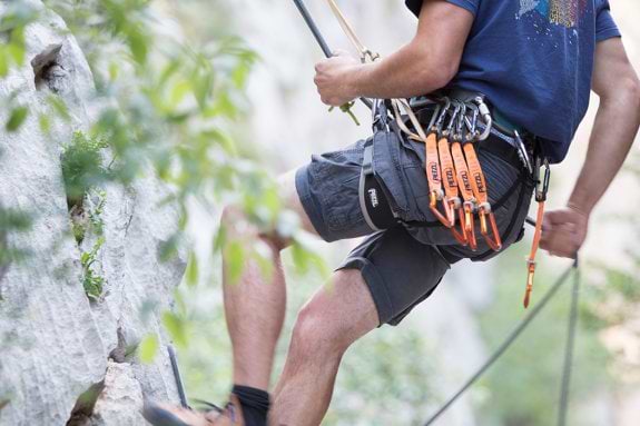 Man rock climbing in Croatia