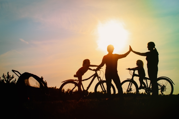 Family cycling