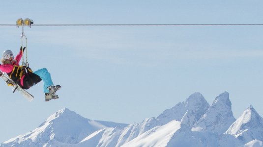Tyrolienne lift Val Thorens