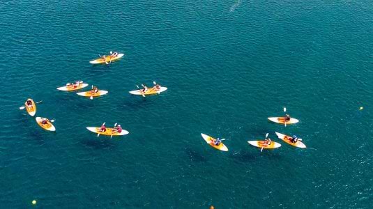 group of people kayaking