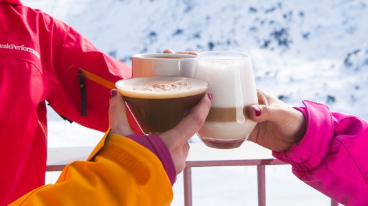 People drinking warm drinks