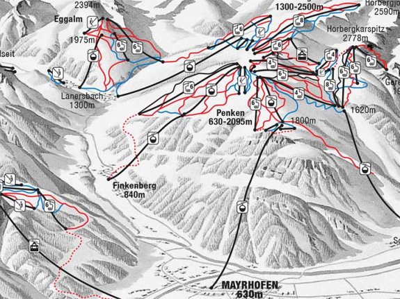 Mayrhofen piste map