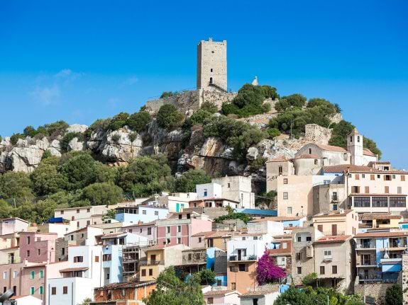 houses and a castle in Sardinia