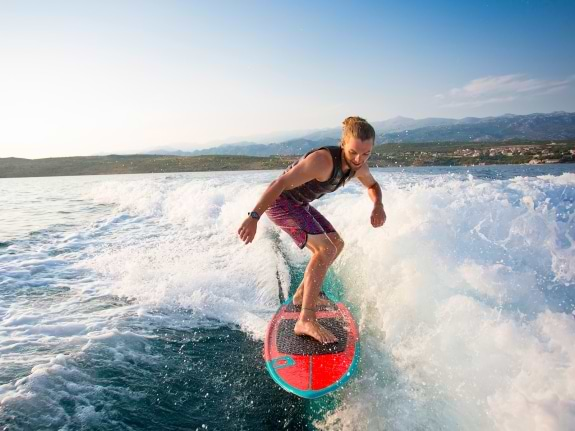 wakesurfing