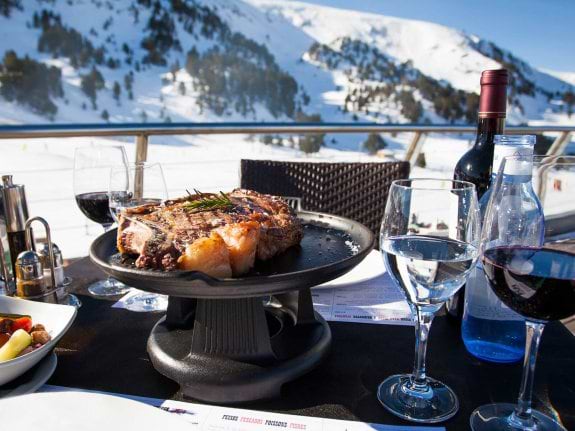 meal on the mountain in Andorra