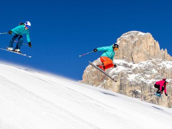 A group of skiers in Italy
