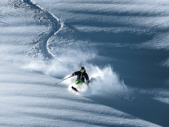 fresh ski tracks in val d isere