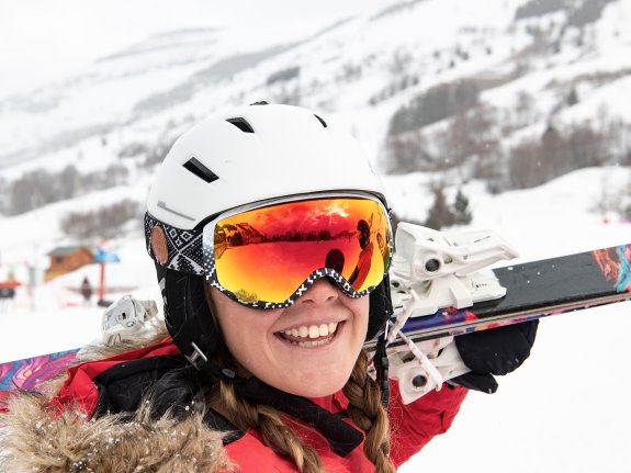 smiling woman skier