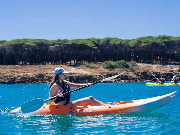woman kayaking in Sardinia