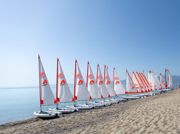 dinghies on a beach in Italy