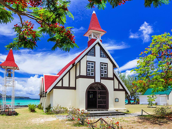 Red roof church