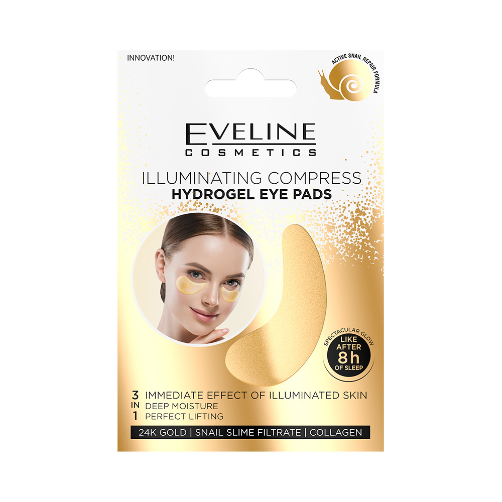 Eveline -  Gold illuminating compress hydrogel eye pads 3 in 1