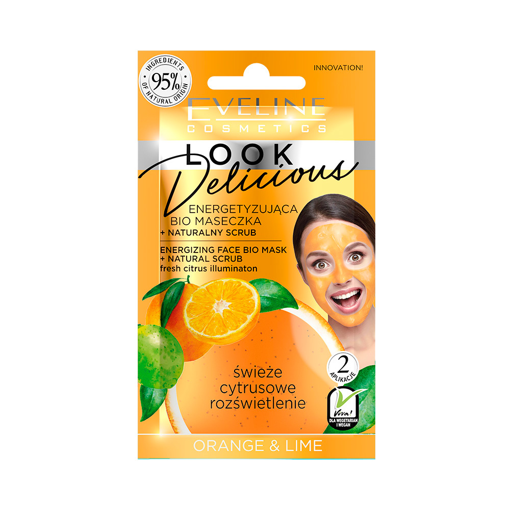 Eveline - Look Delicious Energizing face bio mask orange & lime