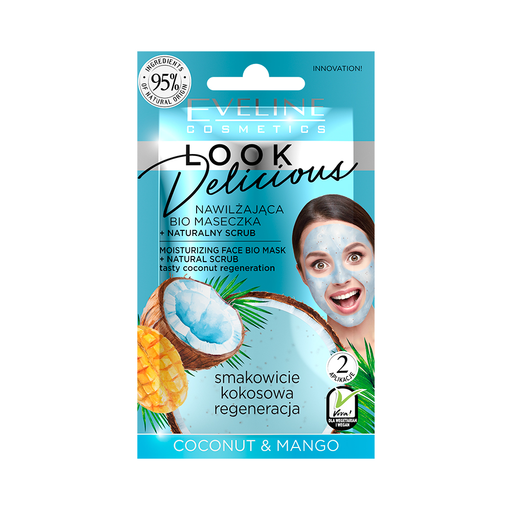 Eveline - Look Delicious Moisturizing face bio mask coconut & mango