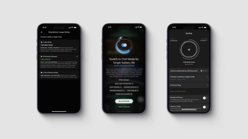 New Ultrahuman Ring AIR battery modes