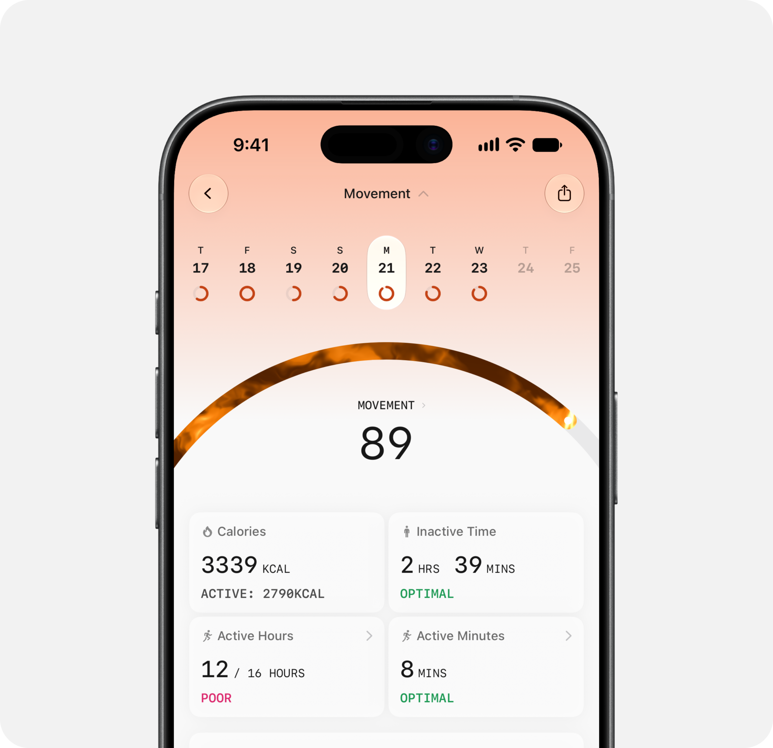 Fitness and movement tracking on Ultrahuman Ring: Calories Burned