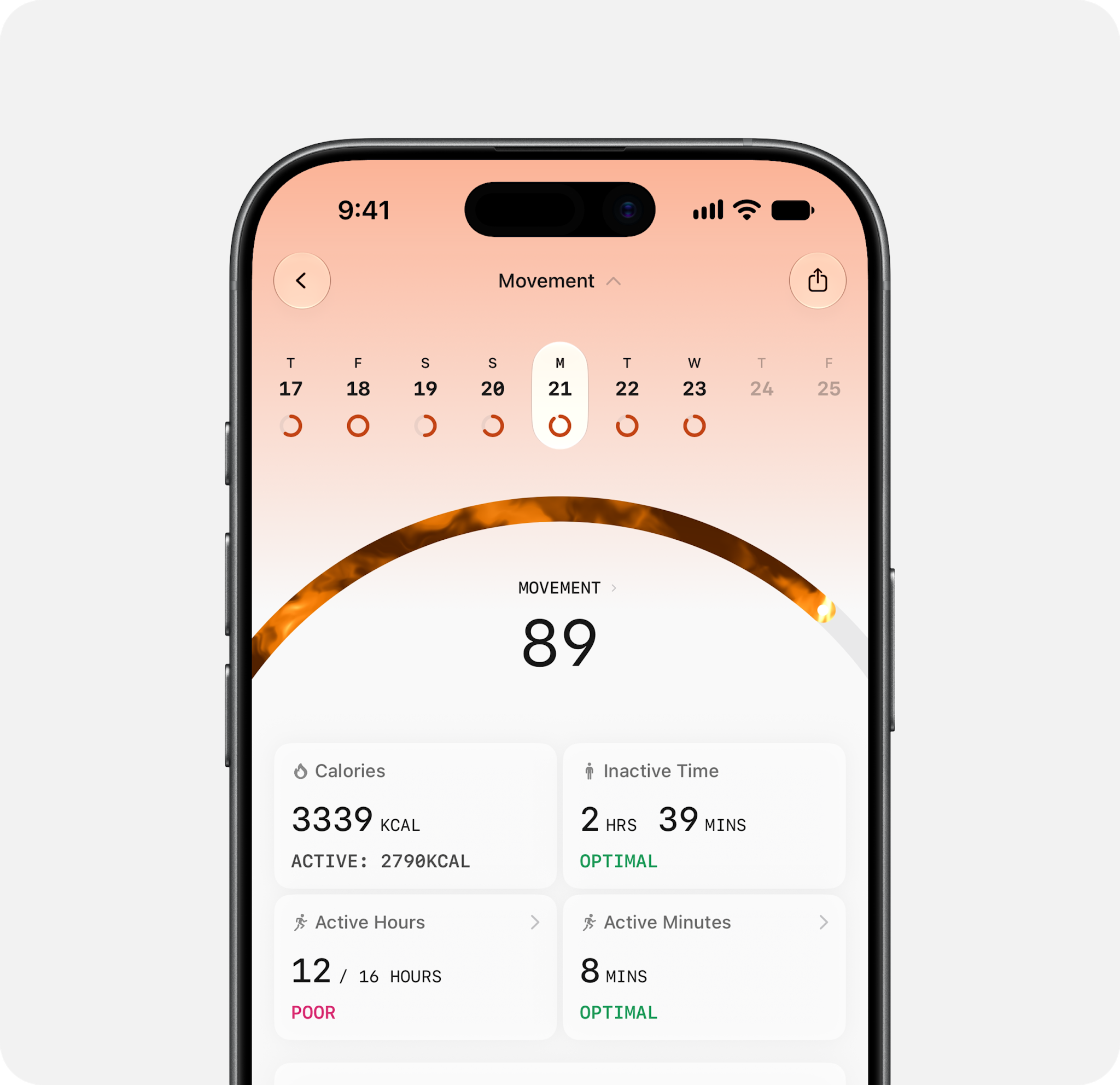 Fitness and movement tracking on Ultrahuman Ring: Calories Burned