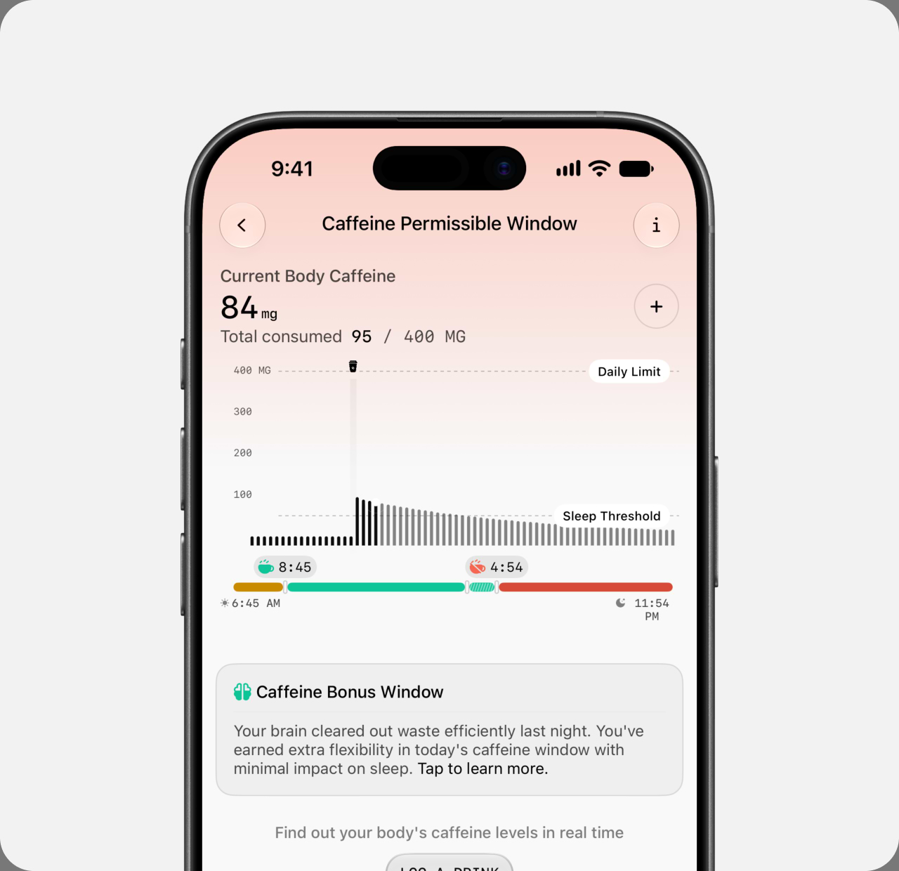 Sleep and circadian tracking on Ultrahuman Ring: Caffeine Window PowerPlug
