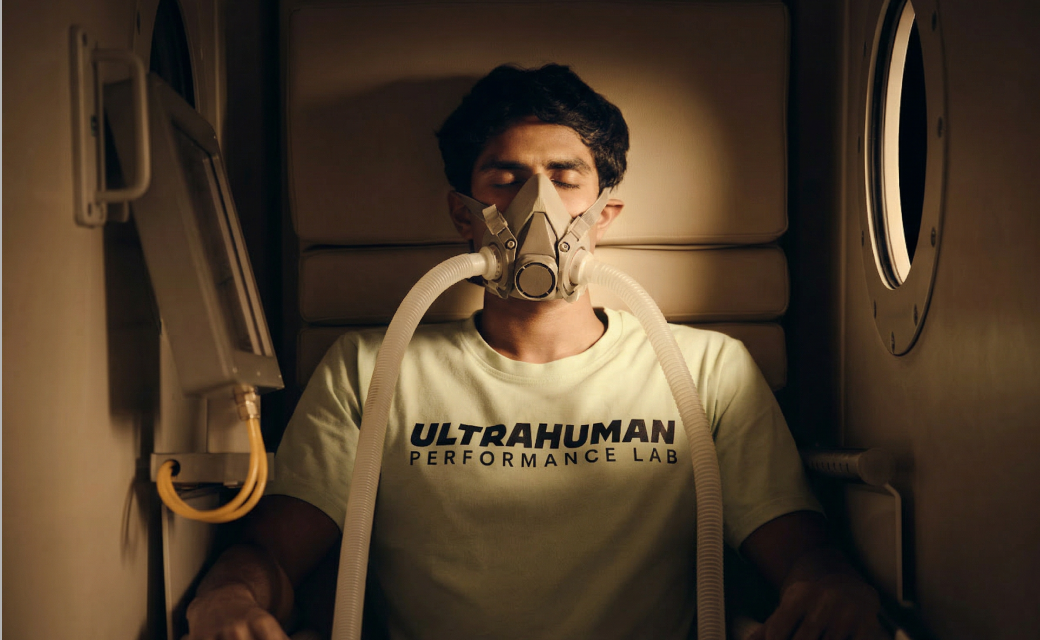 Person receiving hyperbaric oxygen therapy