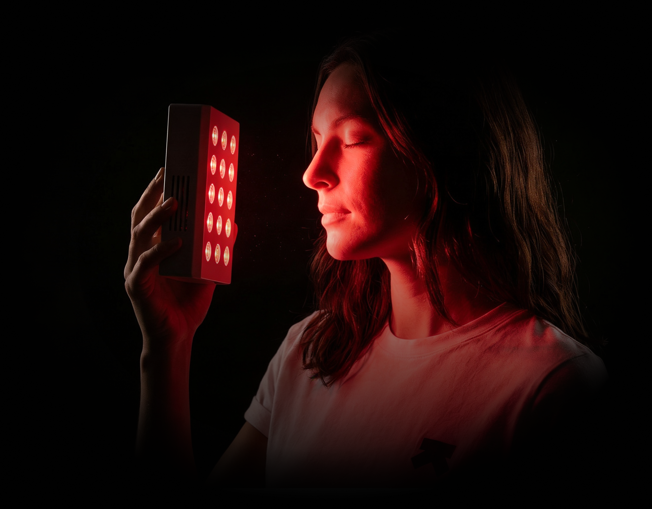 Step 2 — Use: Photon held 5–15 cm from the face for a session