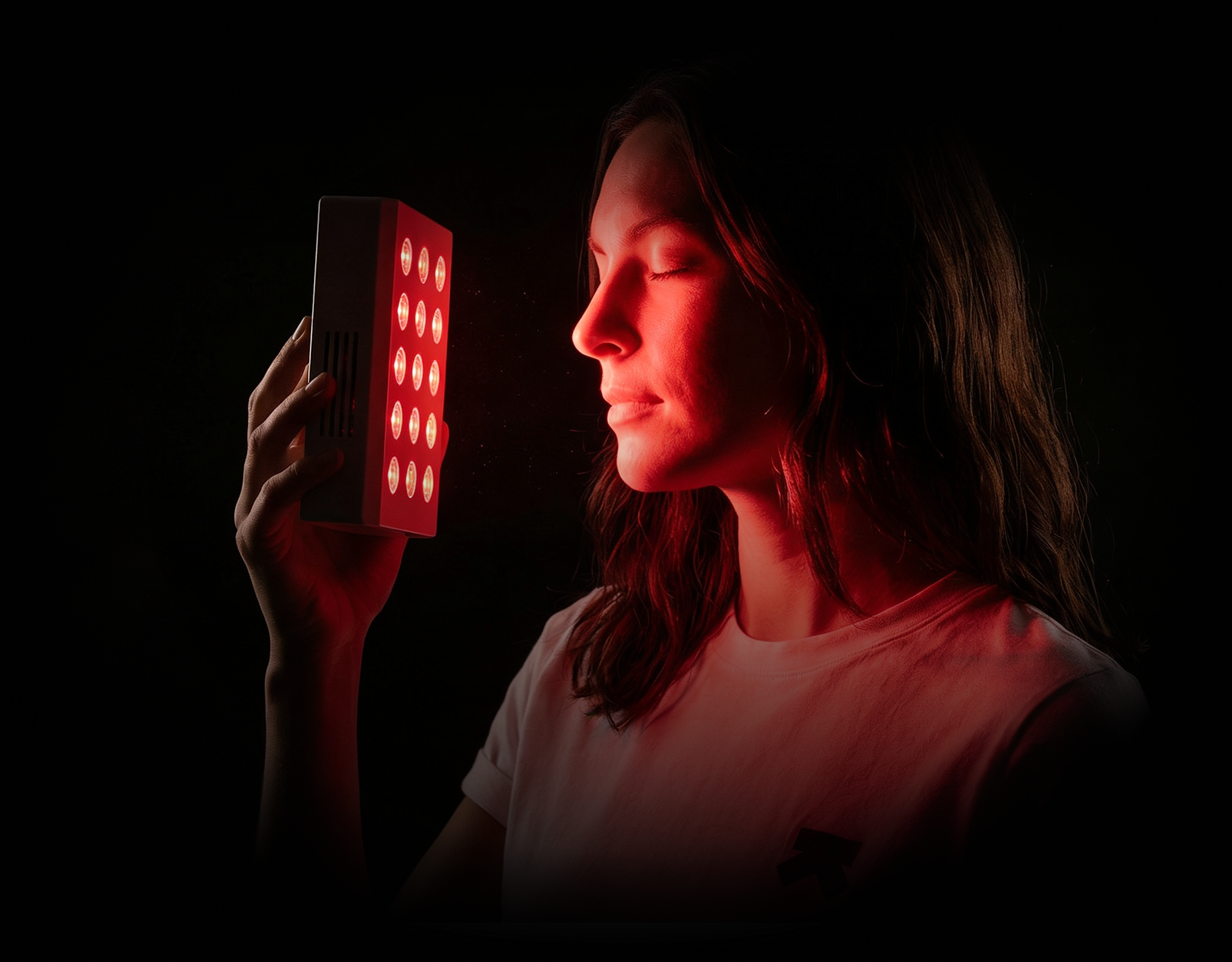 Step 2 — Use: Photon held 5–15 cm from the face for a session