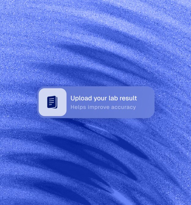 The upload-your-lab-result card in the Ultrahuman app
